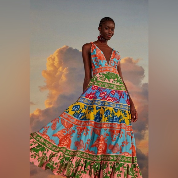 Farm Rio Lace Garden Mix Maxi Dress - Picture 10 of 10